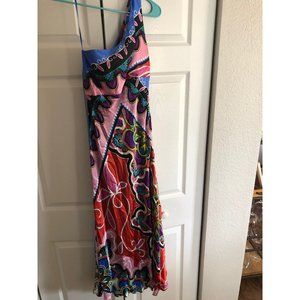 Cache Multi colored One Shoulder Dress